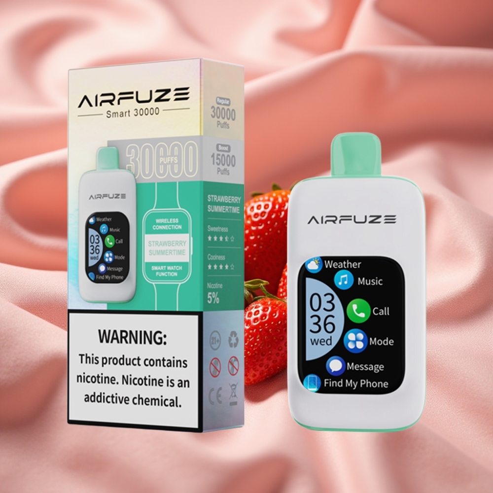 AirFuze Smart 30000 Puffs Disposable Erdbeer-Sommerzeit mit 2,01\" TFT-Touchscreen & Type-C