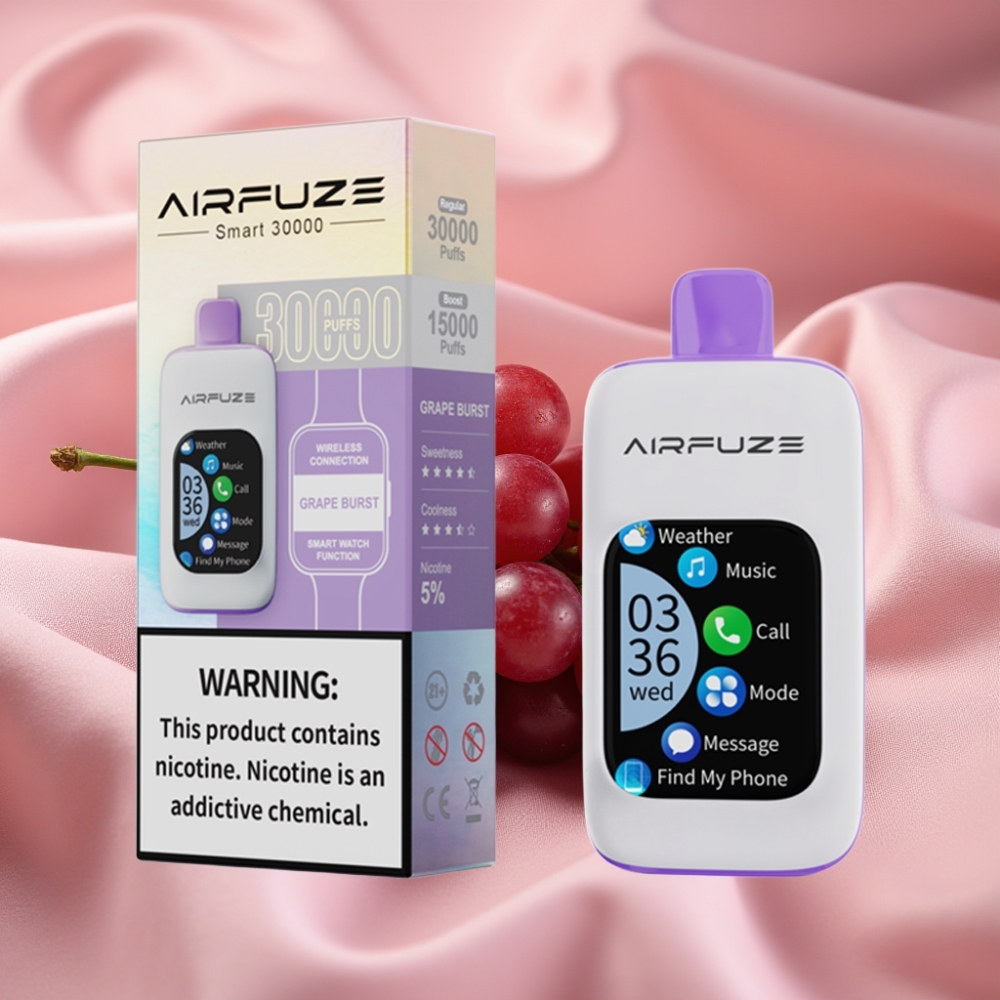 AirFuze Smart 30000 Puffs Disposable Pod Grape Burst mit Touchscreen & Type-C