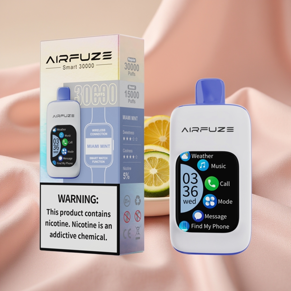 AirFuze Smart 30000 Puffs Disposable Pod Miami-Minze mit 2,01\" Touchscreen & 900mAh