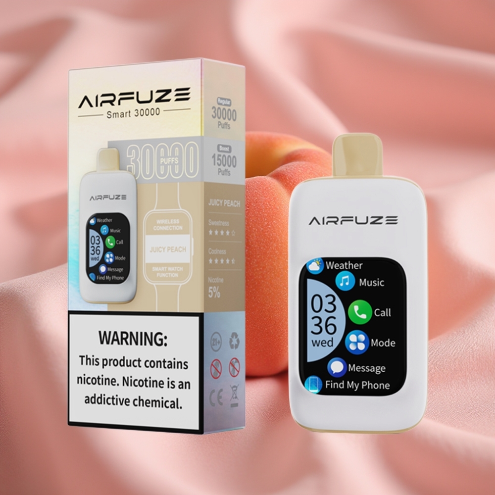 AirFuze Smart 30000 Puffs Disposable Vape Saftiger Pfirsich mit 2,01\" Touchscreen & Type-C