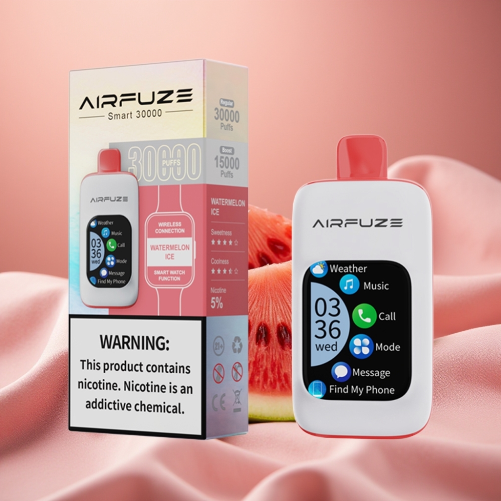 AirFuze Smart 30000 Puffs Disposable Vape Wassermelone-Eis mit Touchscreen, Typ-C, 5% Nikotin