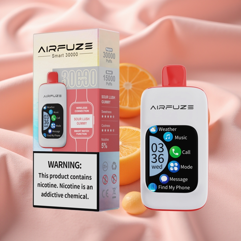 AirFuze Smart 30000 Puffs Wegwerf-Vape Saure Lush Gummibärchen mit Touchscreen