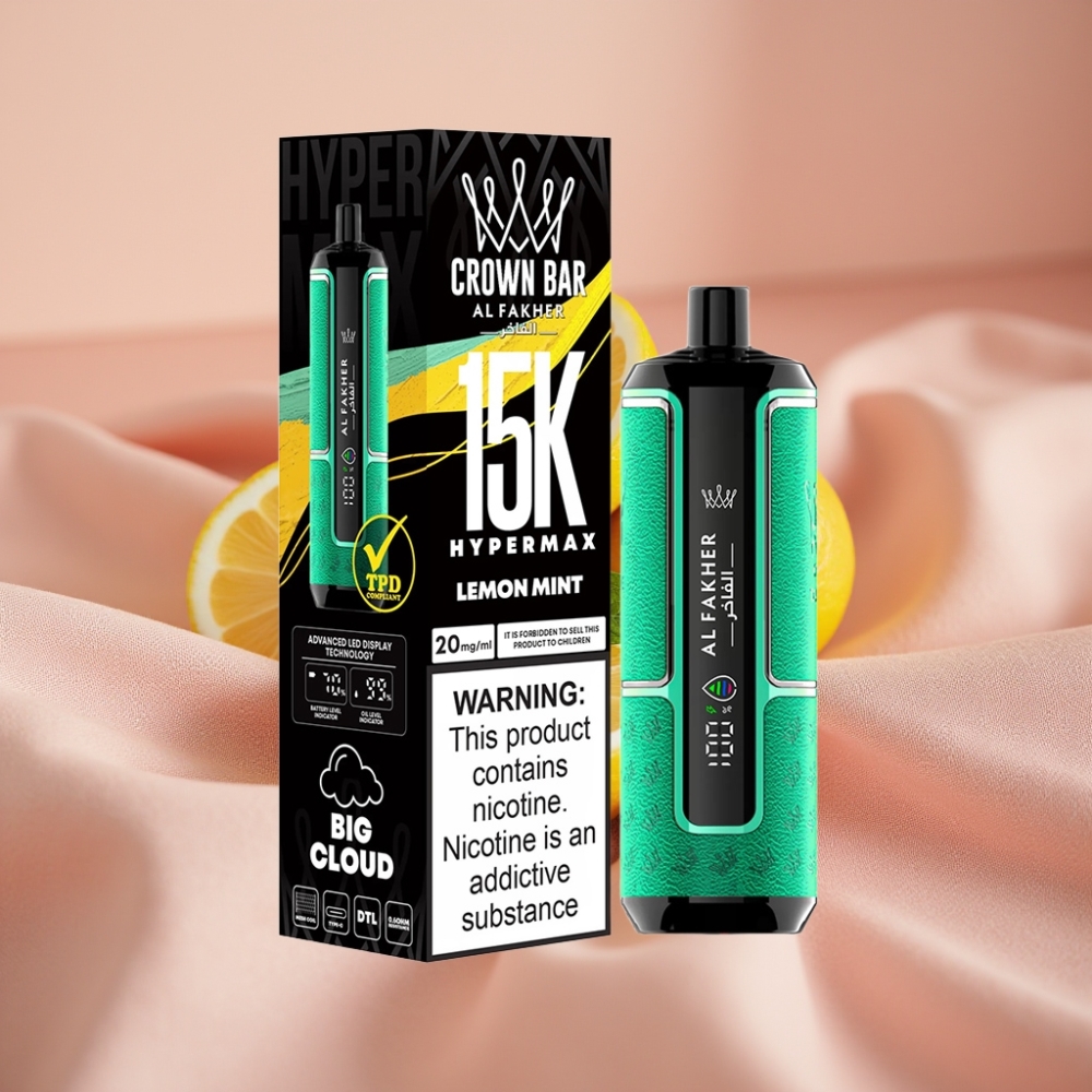 Al Fakher Crown Bar 15K Hypermax Einweg-Vape 22ml 6mg Zitrone-Minze