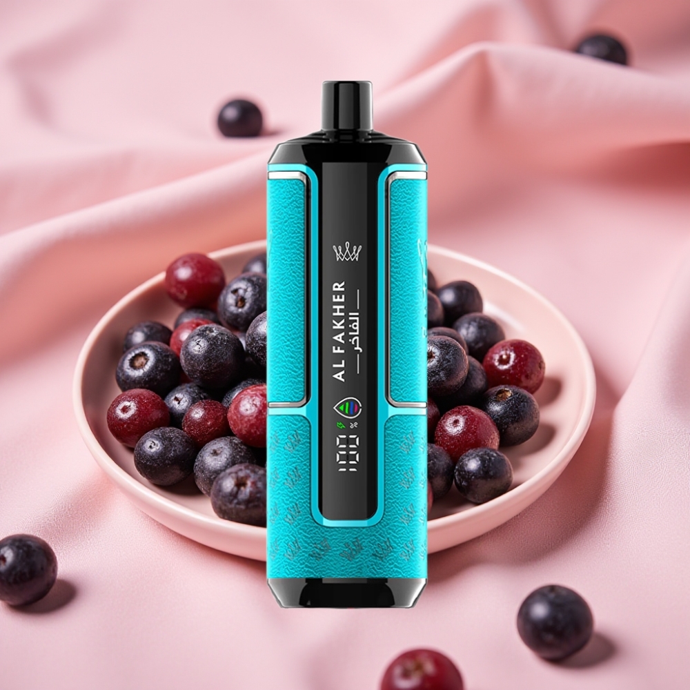 Al Fakher Crown Bar 15K Hypermax Wegwerf-Vape mit 22ml E-Liquid, 600mAh Akku, Typ-C-Ladung, DTL, 6mg/ml Nikotin, Schwarzbeer-Eis