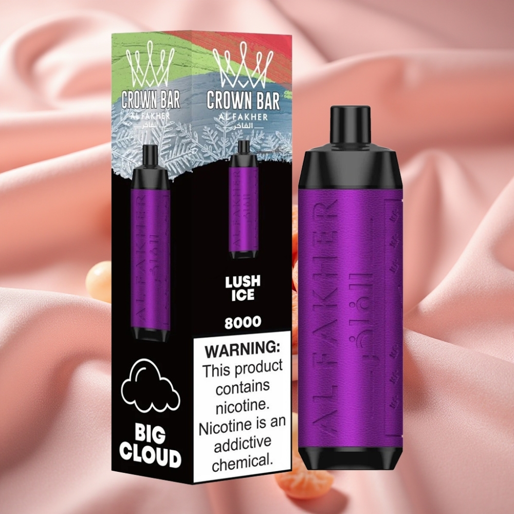 Al Fakher Crown Bar 8000 Crystal Wegwerf-Vape Eisige Frische mit 600mAh Akku & Typ-C-Ladung