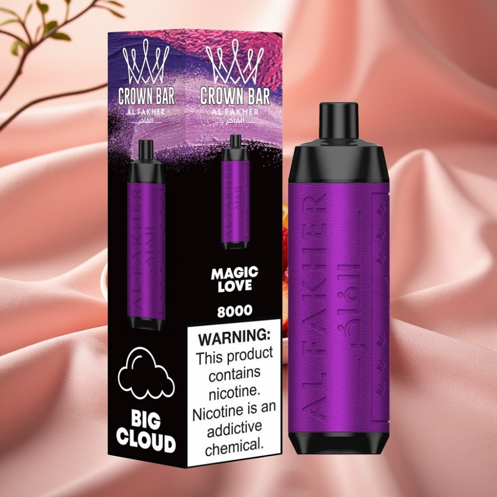 Al Fakher Crown Bar 8000 Crystal Wegwerf-Vape Magische Liebe mit 18ml & USB-C