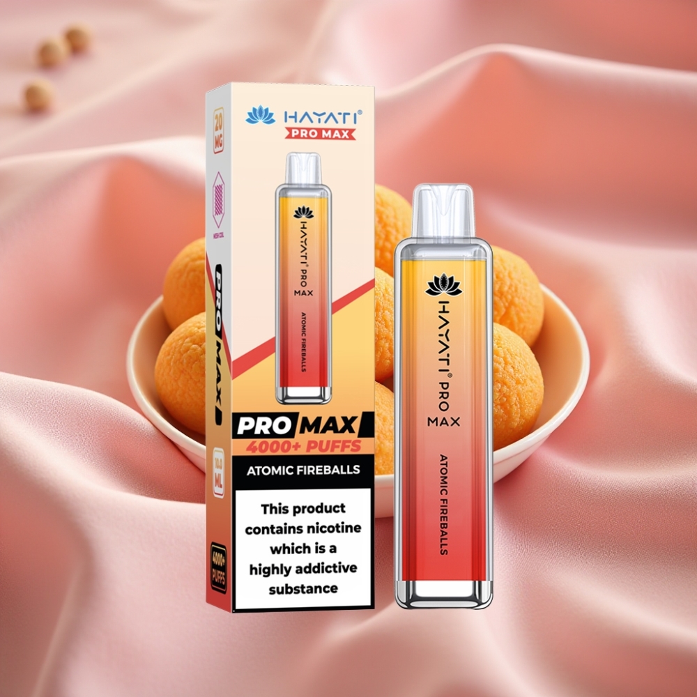 Hayati Pro Max 4000 Puffs Disposable Vape Atomare Feuerbälle mit 1400mAh Akku & LED