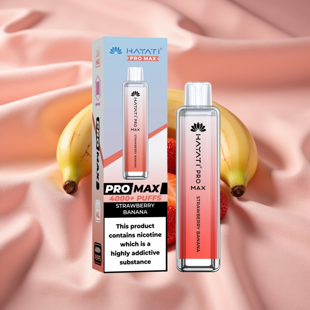 Hayati Pro Max 4000 Puffs Disposable Vape Erdbeer Banane mit 1400mAh Akku & LED