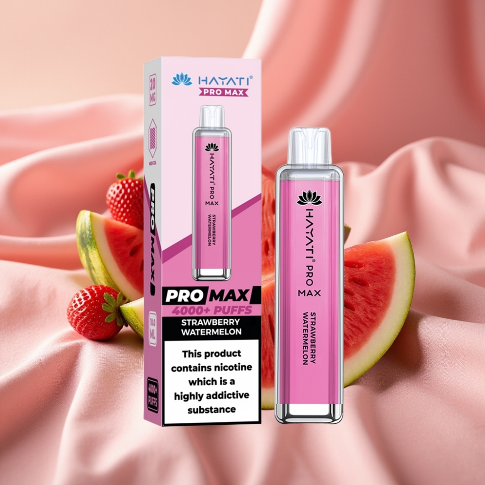Hayati Pro Max 4000 Puffs Disposable Vape Erdbeer-Wassermelone mit 1400mAh Akku und LED