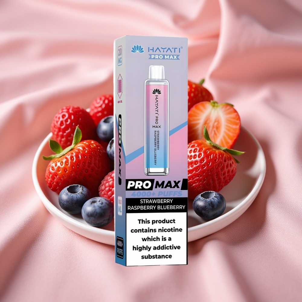 Hayati Pro Max 4000 Puffs Disposable Vape Erdbeere Himbeere Blaubeere mit 1400mAh Akku & Dual-Mesh-Coil