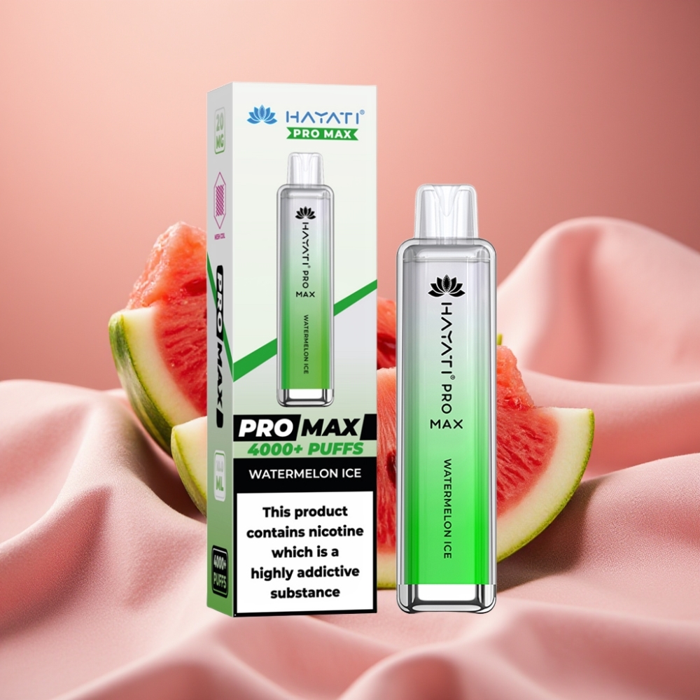 Hayati Pro Max 4000 Puffs Disposable Vape Wassermelone Eis mit 1400mAh Akku & Dual Mesh Coil