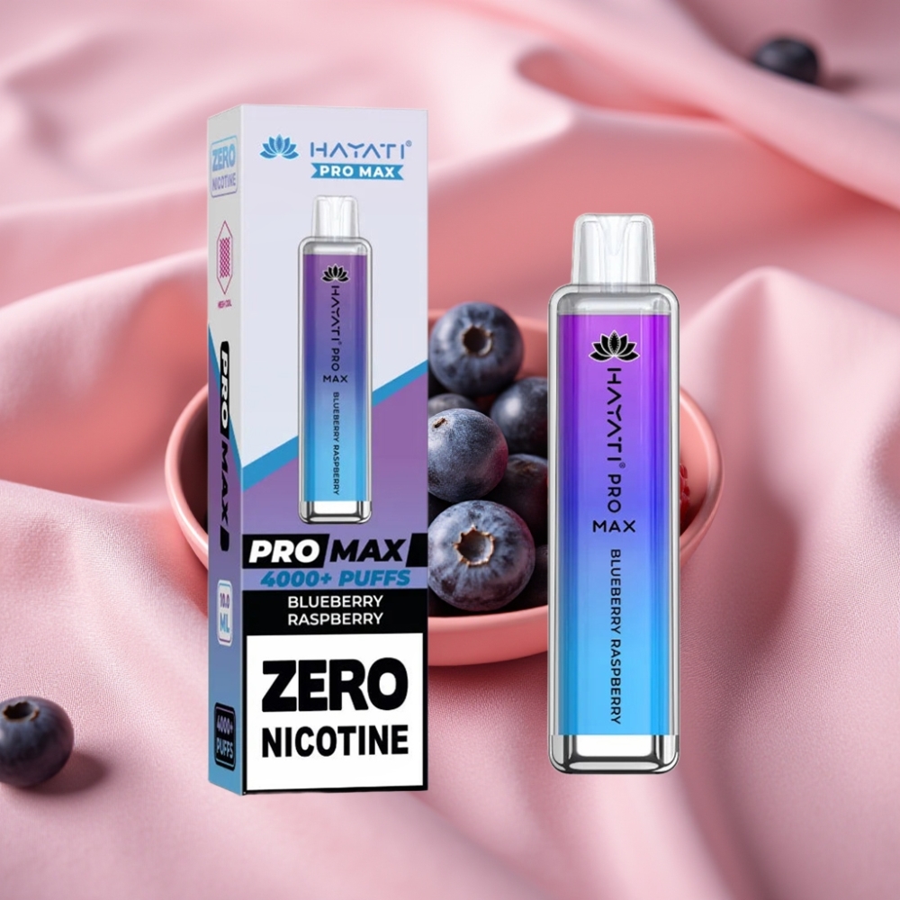 Hayati Pro Max 4000 Puffs Wegwerf-Vape Blaubeere Himbeere mit 1400mAh Akku & LED