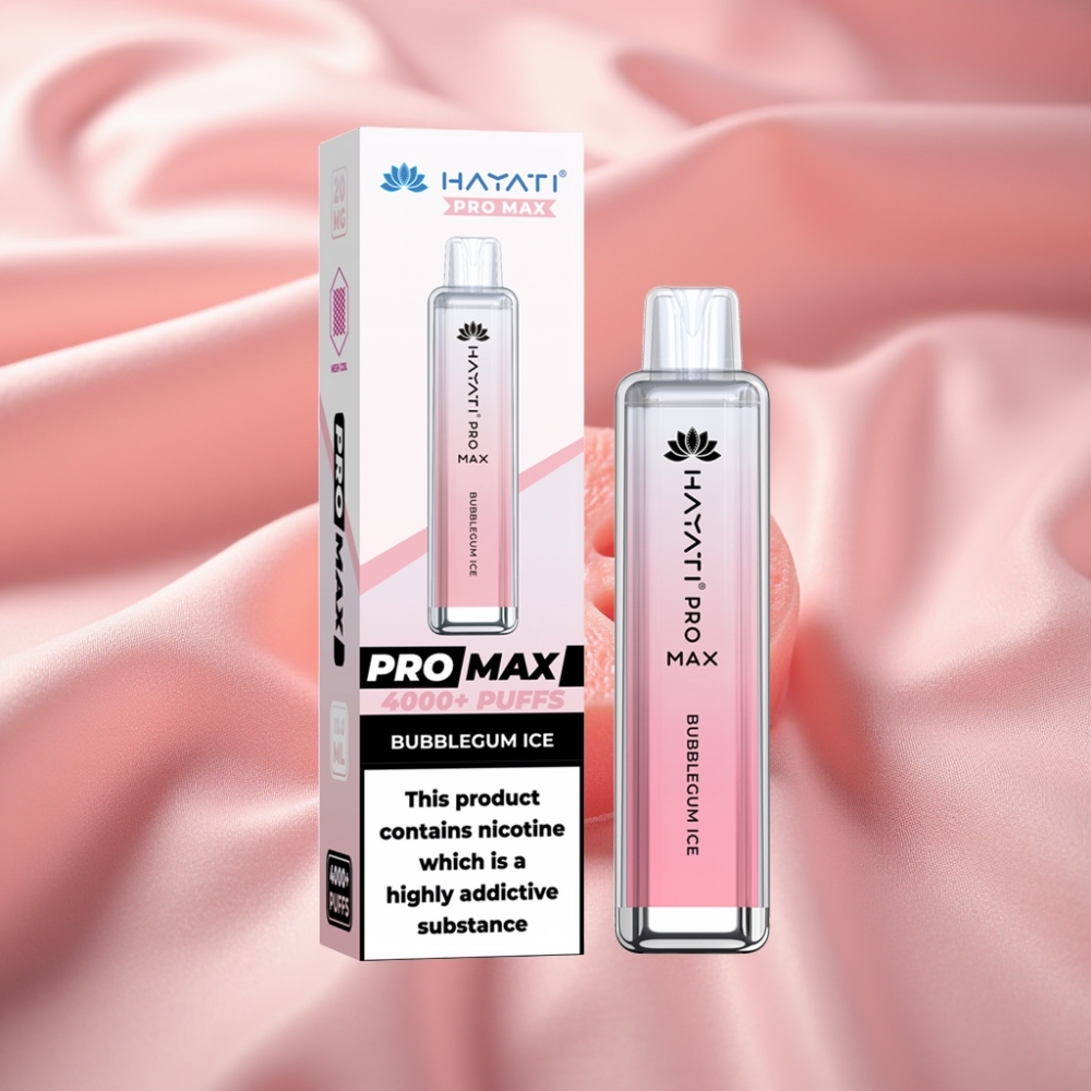 Hayati Pro Max 4000 Puffs Wegwerf-Vape Kaugummi-Eis mit 1400mAh Akku & LED