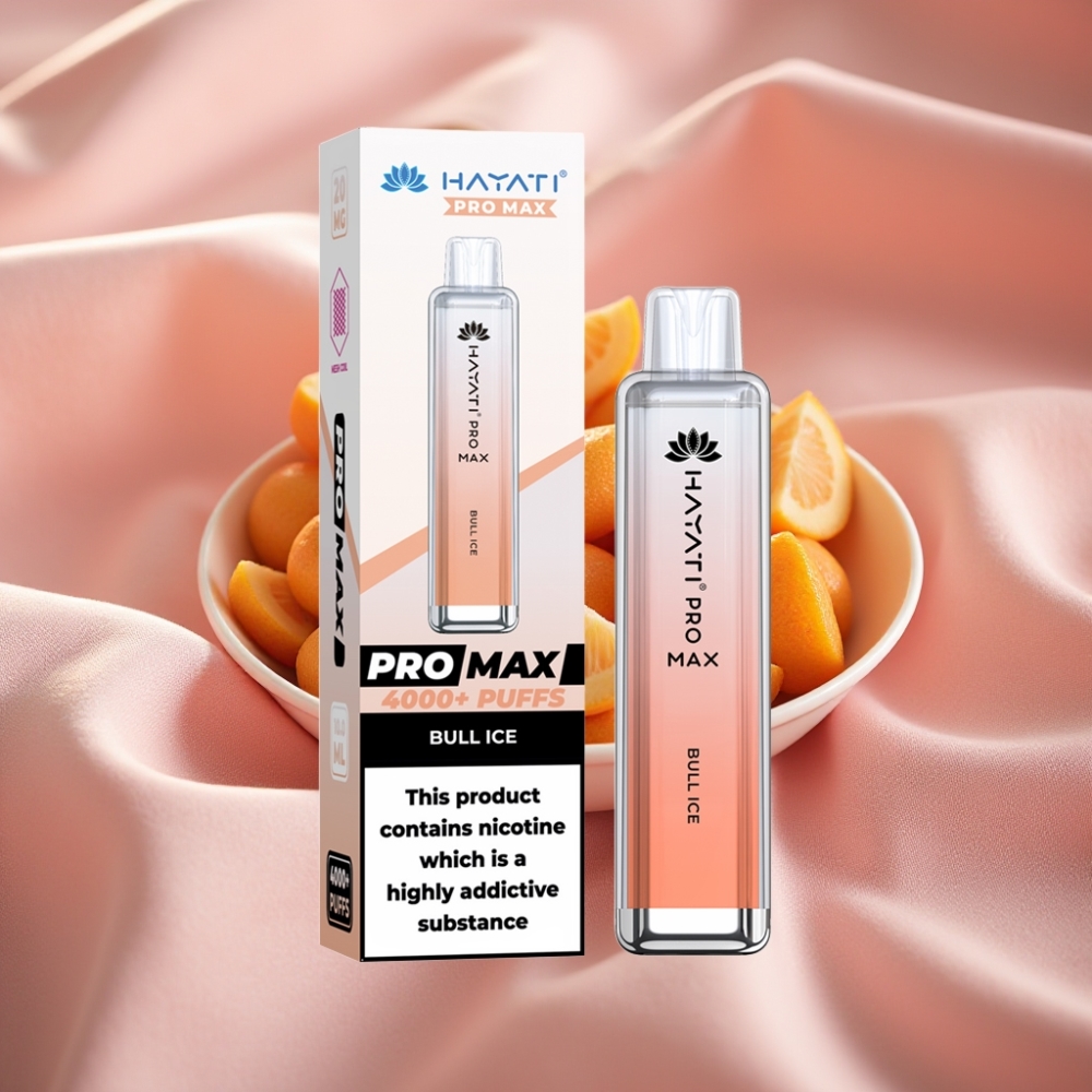 Hayati Pro Max 4000 Puffs Wegwerf-Vape Stier-Eis mit 1400mAh Akku & LED