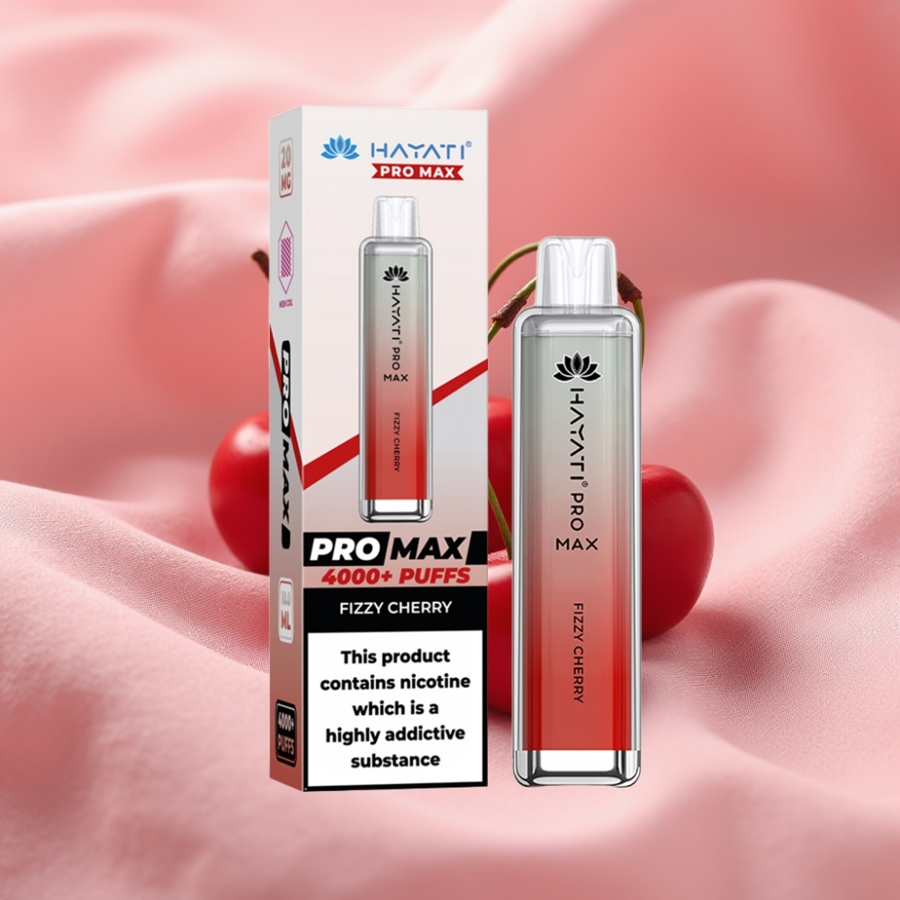 Hayati Pro Max 4000 Puffs Wegwerf-Vape mit Sprudelnde Kirsche & 1400mAh Akku