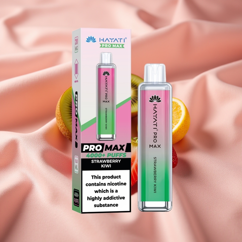 Hayati Pro Max 4000 Züge Disposable Vape Erdbeer-Kiwi mit 1400mAh Akku & LED