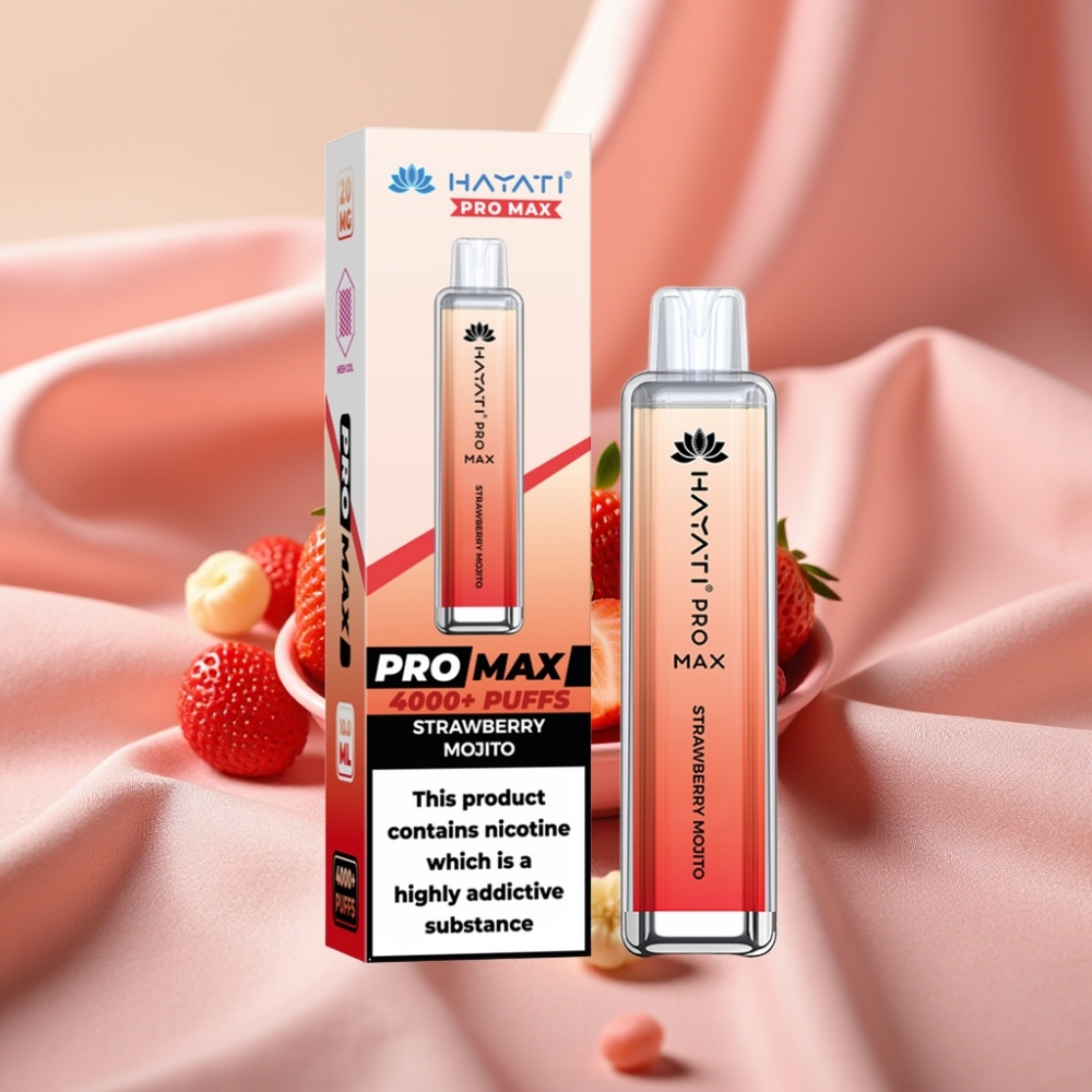 Hayati Pro Max 4000 Züge Disposable Vape Erdbeer Mojito – 1400mAh, 2ml/10ml, Dual Mesh Coil, TPD
