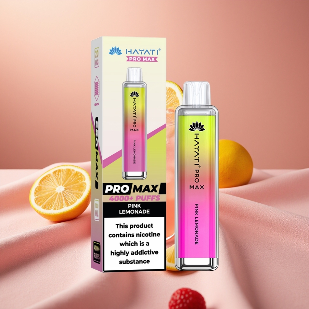 Hayati Pro Max 4000 Züge Disposable Vape Pink Lemonade 2ml/10ml 1400mAh TPD