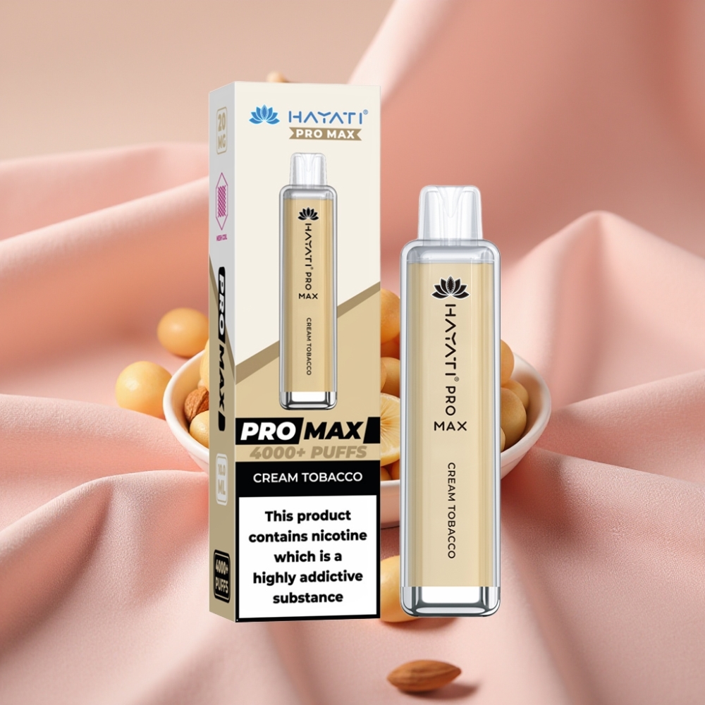 Hayati Pro Max 4000 Züge Disposable Vape Sahne Tabak mit 1400mAh Akku & Dual Mesh Coil