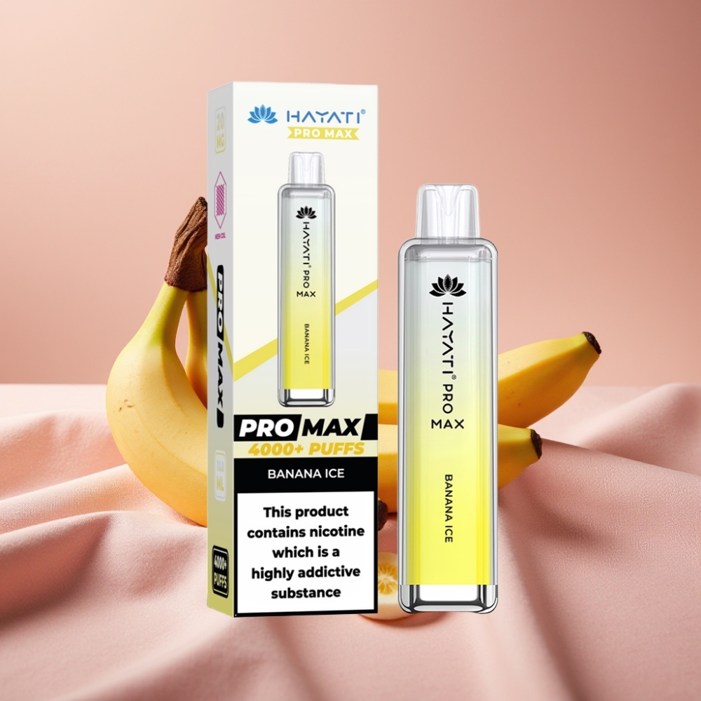 Hayati Pro Max 4000 Züge Wegwerf-Vape Bananeneis mit 1400mAh Akku & LED