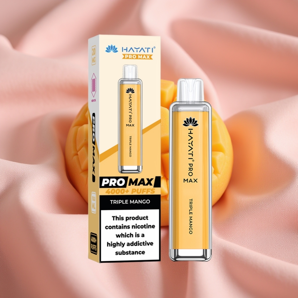 Hayati Pro Max 4000 Züge Wegwerf-Vape Dreifach Mango mit 1400mAh Akku & LED