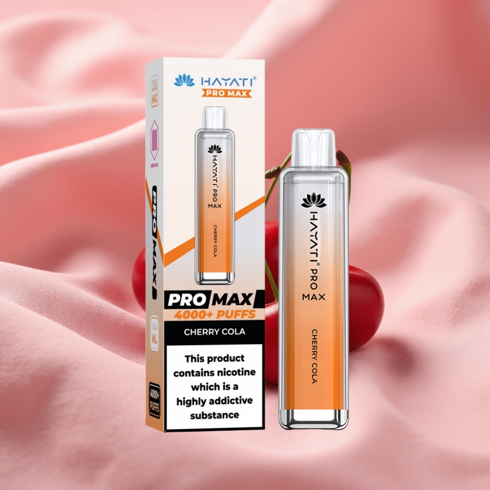 Hayati Pro Max 4000 Züge Wegwerf-Vape Kirsch-Cola Dual Mesh Coil 1400mAh TPD