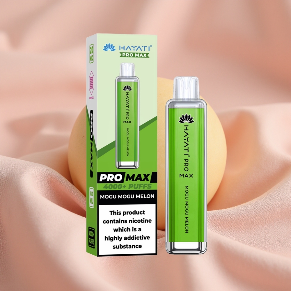 Hayati Pro Max 4000 Züge Wegwerf-Vape Mogu Mogu Melone mit 1400mAh Akku & Dual Mesh Coil
