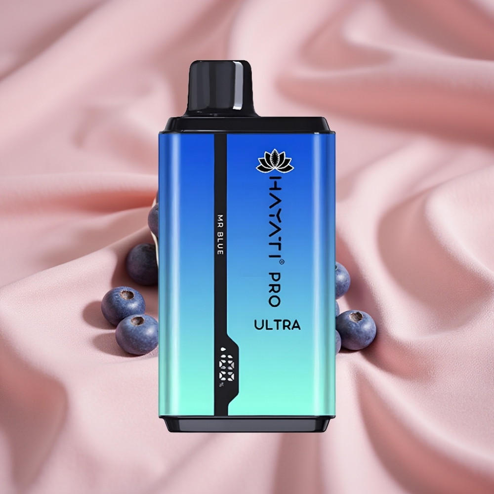 Hayati Pro Ultra 15000 Puffs Disposable Vape 850mAh 2×12ml 2% Aromen Herr Blau