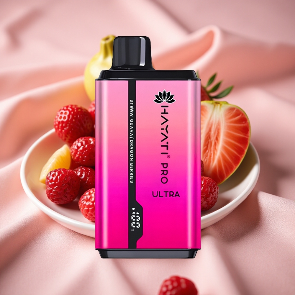 Hayati Pro Ultra 15000 Puffs Erdbeere Guava Drachenbeeren 850mAh 24ml 2% 49 Aromen