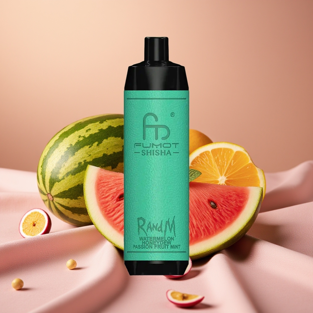 RandM Fumot Shisha 10000 Puffs LED Typ-C 18ml Wassermelone Honigmelone Passionsfrucht Minze