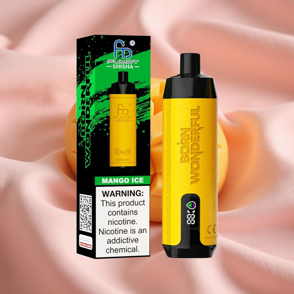 RandM Fumot Shisha 10000 Züge Disposable Vape Mango Eis mit 18ml E-Liquid, 850mAh & Typ-C