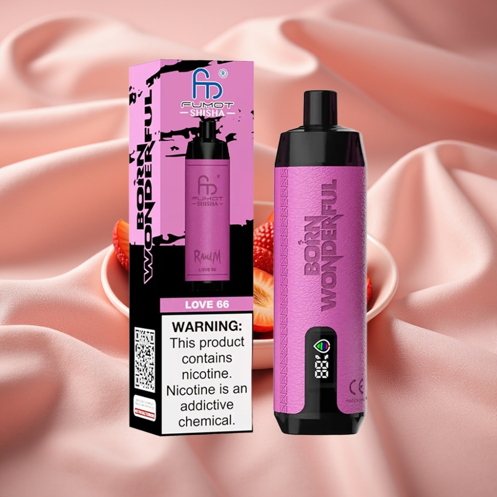 RandM Fumot Shisha 10000 Züge LED Typ-C 18ml Liebe 66 vape großhandel Schweiz