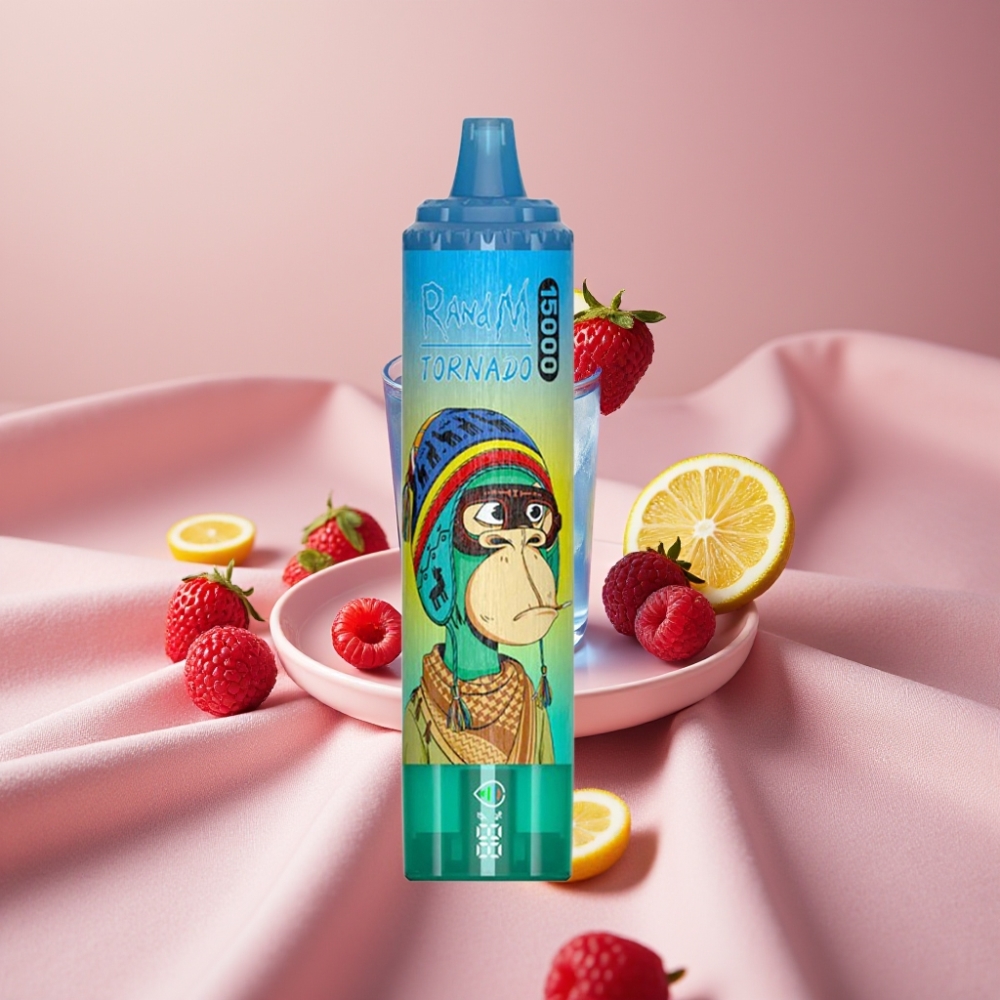 RandM Fumot Tornado 15000 Puffs 25ml 850mAh Mesh Coil Typ-C LCD Blaue Himbeerlimonade