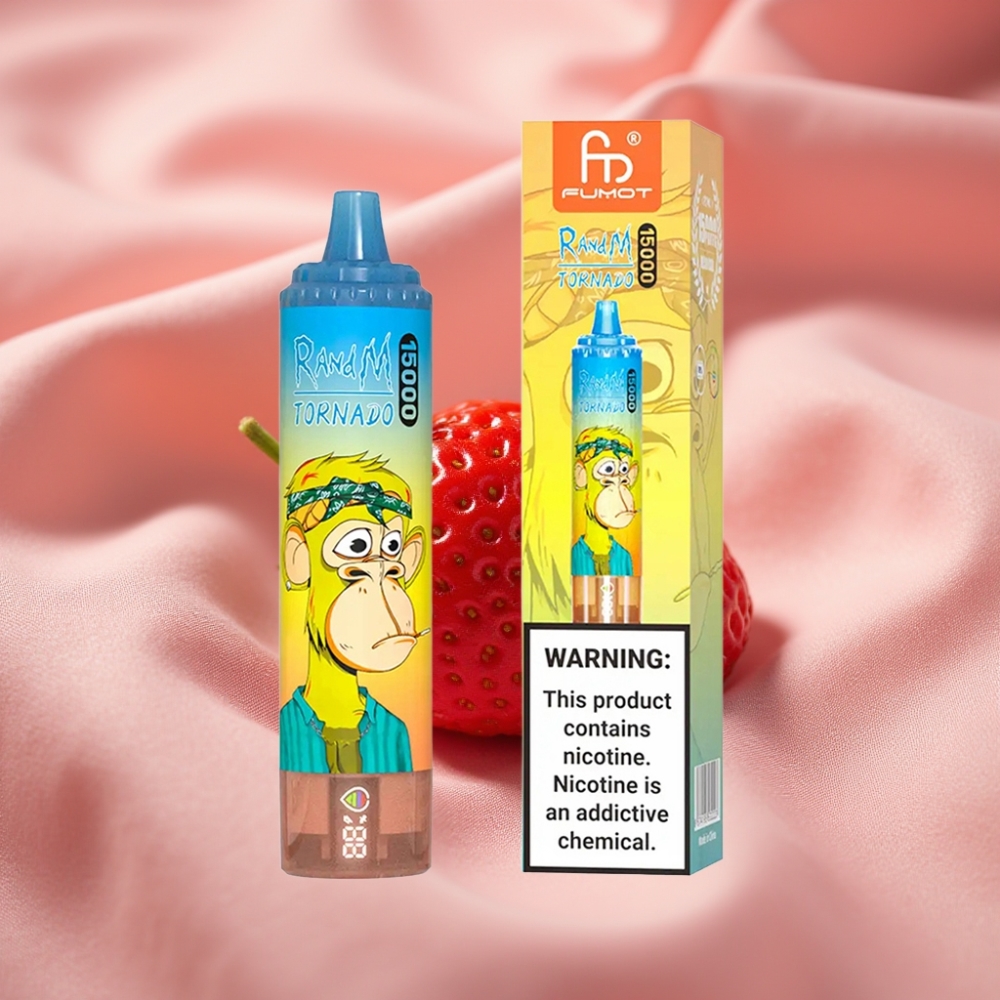 RandM Fumot Tornado 15000 Puffs 25ml 850mAh Typ-C LCD Erdbeer