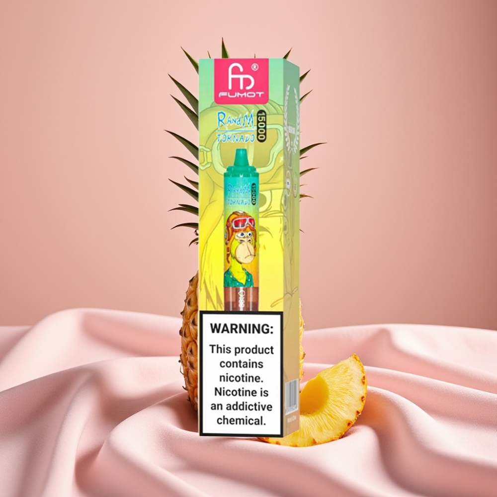 RandM Fumot Tornado 15000 Puffs Disposable Vape Ananas-Eis mit Mesh Coil & LCD