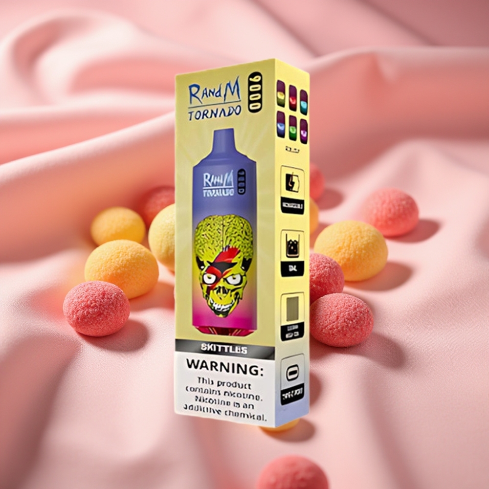 RandM Tornado 9000 Puffs Wiederaufladbar 850 mAh 18 mL Mesh Coil RGB Skittles