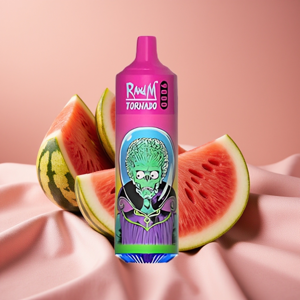 RandM Tornado 9000 Puffs wiederverwendbar Wassermelone Kaugummi 18 mL Mesh RGB Display