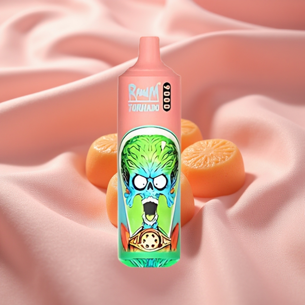 RandM Tornado 9000 Puffs wiederverwendbar mit Gummibärchen-Geschmack, 18 mL, Mesh Coil