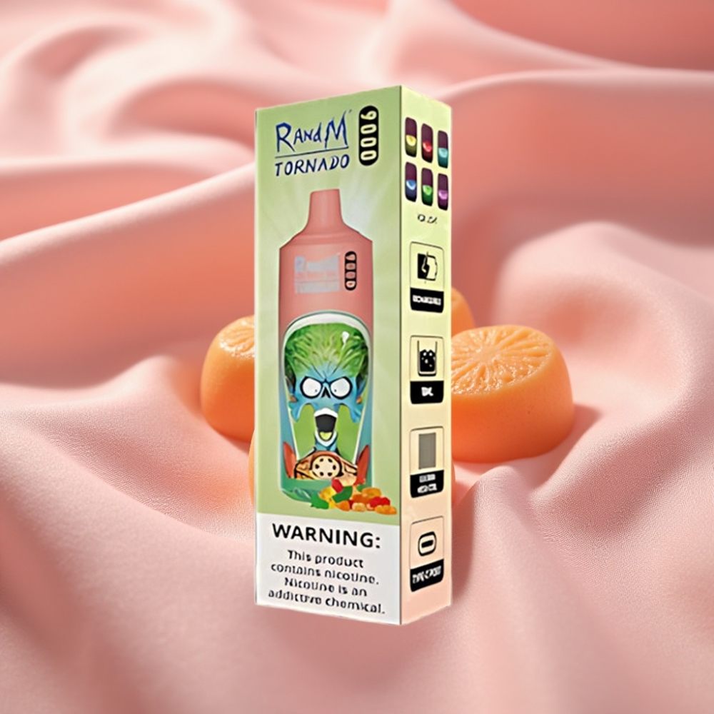 RandM Tornado 9000 Puffs wiederverwendbar mit Gummibärchen-Geschmack, 18 mL, Mesh Coil