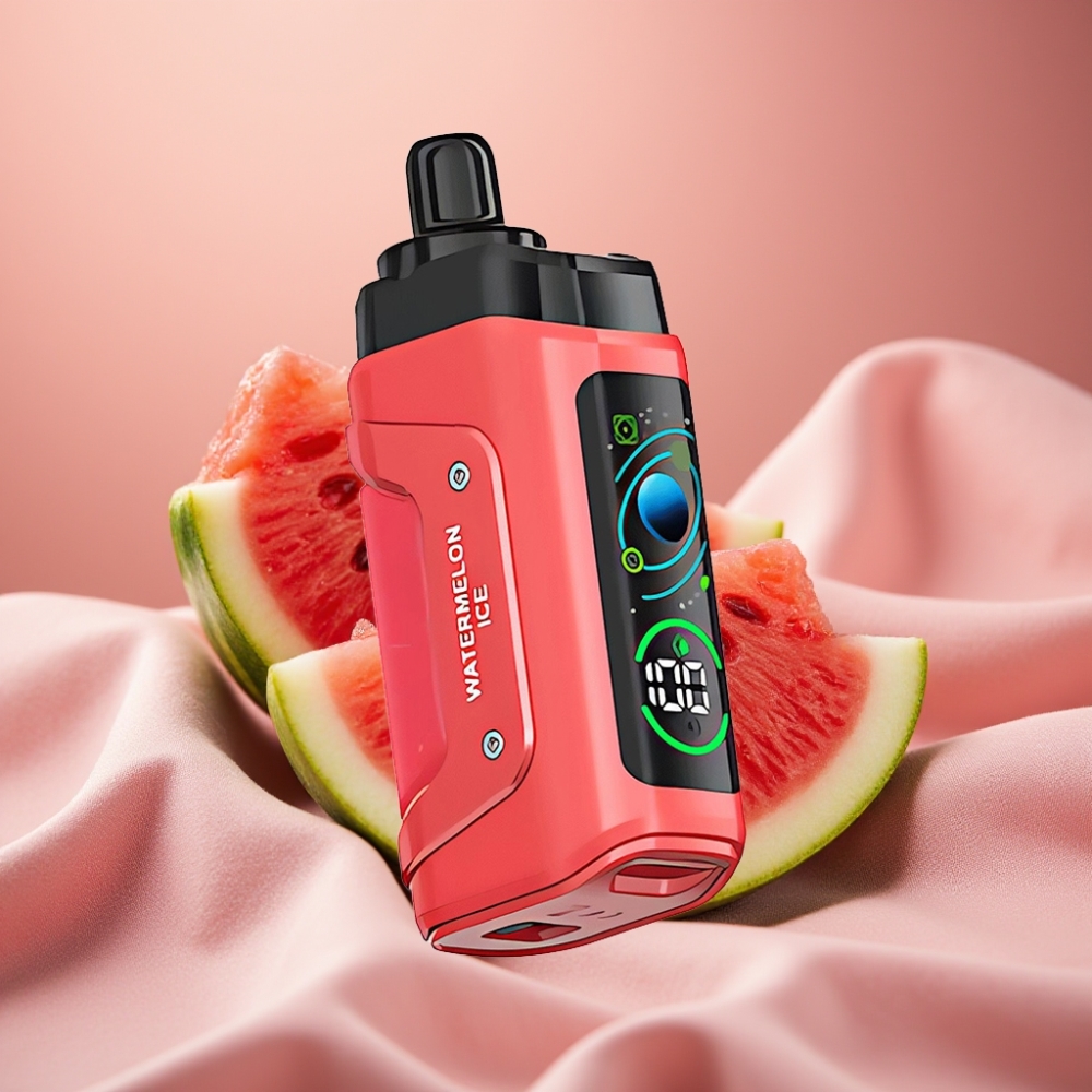 Razz Bar 45000 Puffs Wegwerf-Vape Wassermelone-Eis mit 1,0 Ohm Mesh Coil, verstellbarem Luftstrom & Typ-C-Aufladung