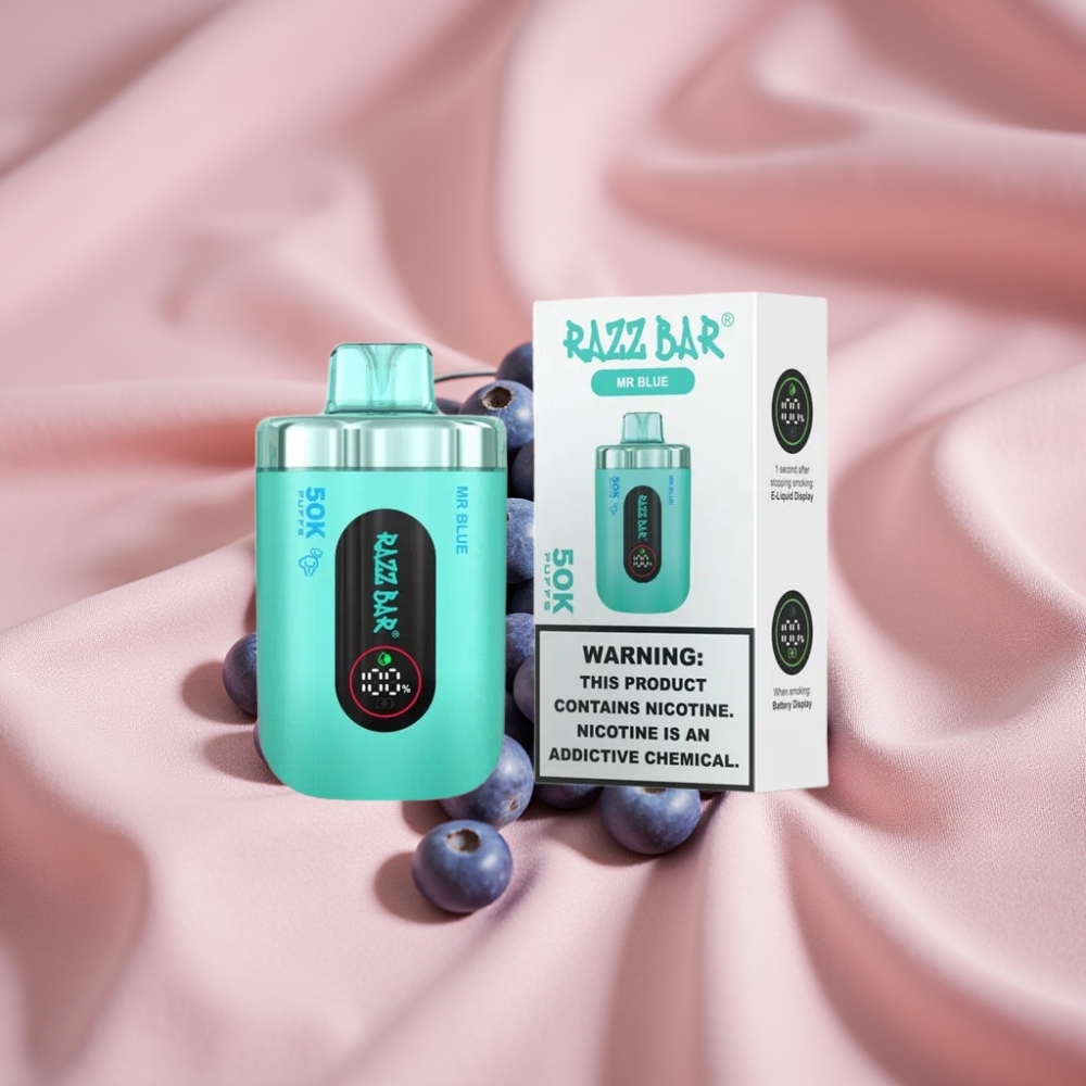 Razz Bar 50K Puffs Wegwerf-Vape Herr Blau mit 1,0 Ohm Mesh Coil & Typ-C-Ladung