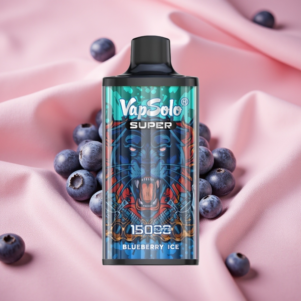 Vapsolo Super 15000 Puffs Einweg-Vape Blaubeer-Eis 40ml 850mAh Typ-C