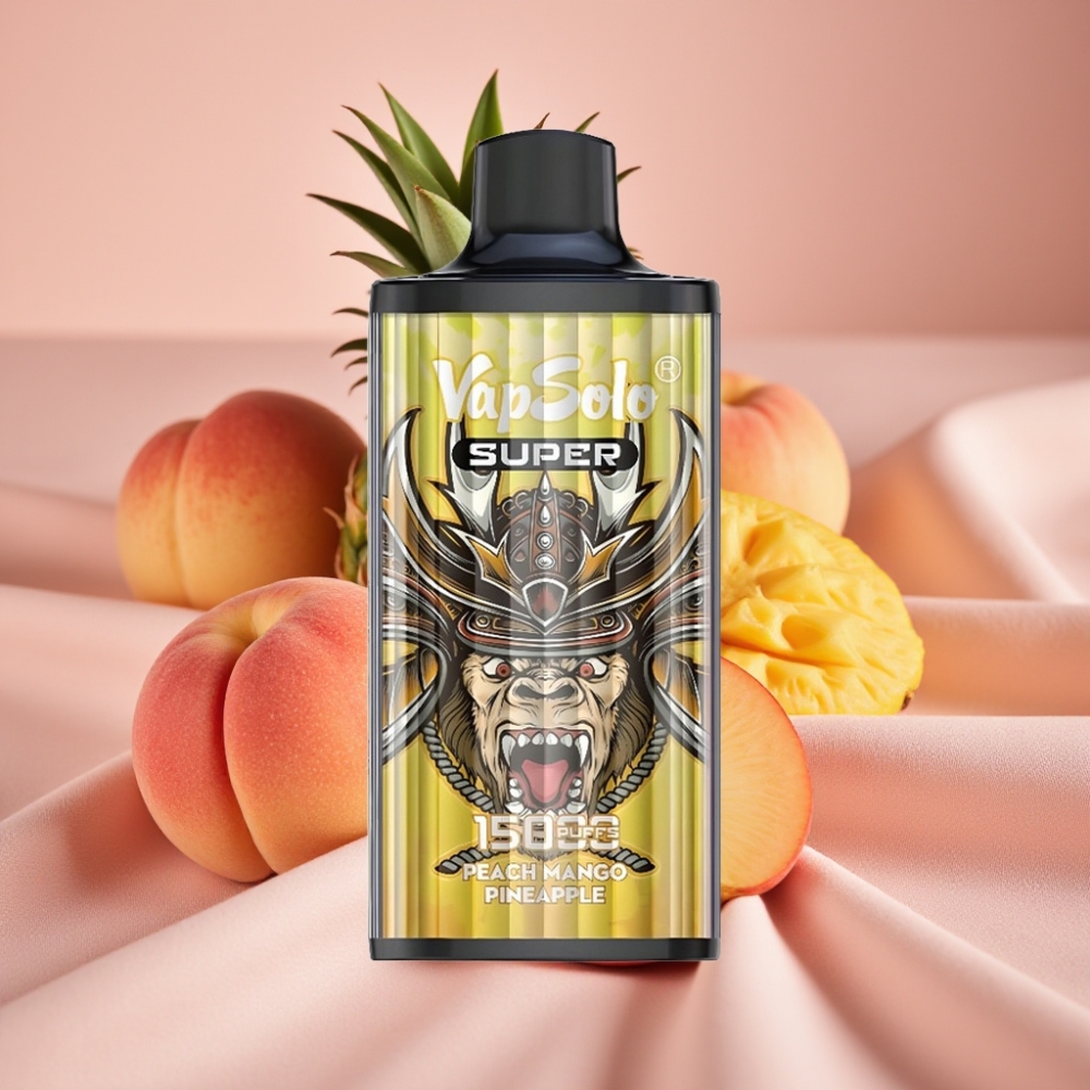 Vapsolo Super 15000 Puffs Einweg-Vape Pfirsich Mango Ananas 40ml 850mAh Typ-C