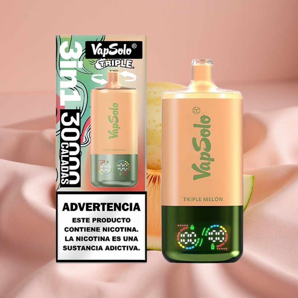 VapSolo Triple 30000 Puffs Dreifach-Melone Disposable Vape 40ml Type-C 20/50mg