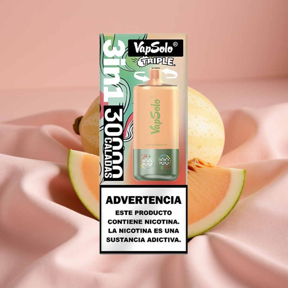 VapSolo Triple 30000 Puffs Dreifach-Melone Disposable Vape 40ml Type-C 20/50mg
