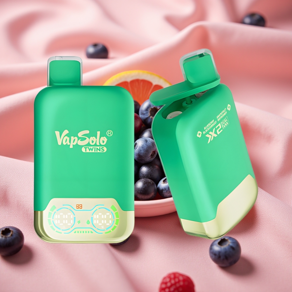 Vapsolo Twins 20000 Puffs Einweg-Vape Blaubeere Schwarze Johannisbeere & Grapefruit Erfrischung Typ-C 40ml