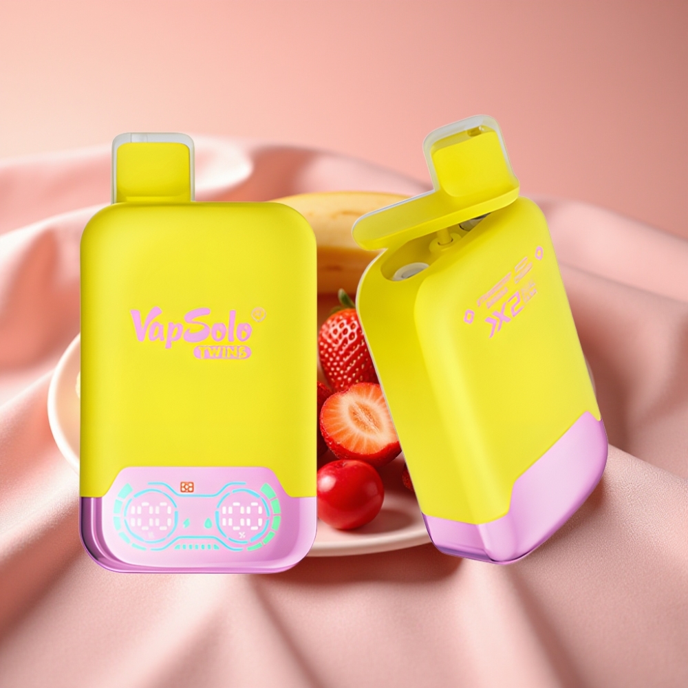 Vapsolo Twins 20000 Puffs Einweg-Vape Erdbeer-Banane & Sprudelnde Kirsche 40ml 20mg/50mg Typ-C