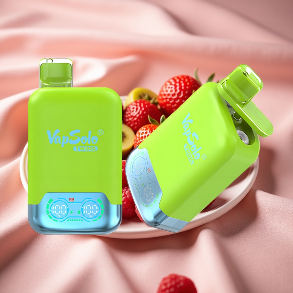 Vapsolo Twins 20000 Puffs Erdbeer Kiwi & Erdbeer Himbeer Kirsch Eis 40ml Typ-C