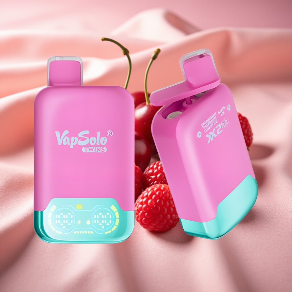 Vapsolo Twins 20000 Puffs Erdbeere Himbeere Kirsche Eis & Traube Eis Einweg-Vape Typ-C 40ml