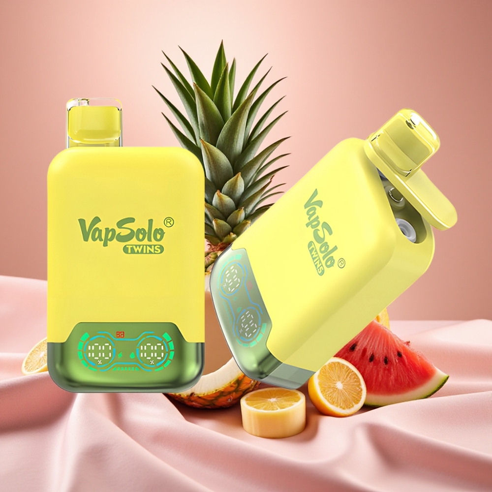 Vapsolo Twins 20000 Puffs Wegwerf-Vape Ananas Kokos & Wassermelone-Eis 40ml Typ-C 20/50mg